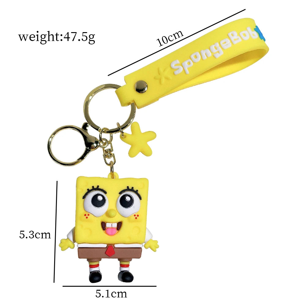 Cartoon Cute Sponge Baby Doll Pendant Car Keychain Pendant Couple Bag Keychain Accessories Wholesale