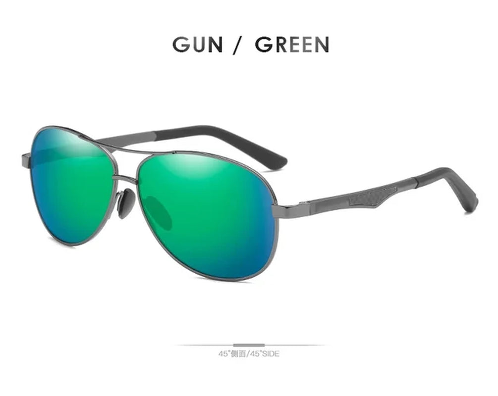 Sunglasses Men Polarized Sunglasses Aluminum Leg Frame UV400 Sun Glasses Classic Pilot Mirror Sunglasses Men