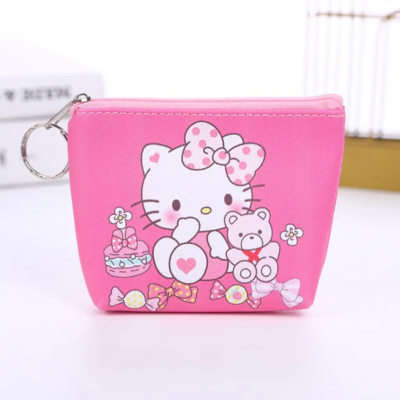 Purse Coin Purses Cartoon Printed PU Melody Cute Wallet Bag Keychains Storage Bag Sanrio Kuromi Kawaii Mini Pouch