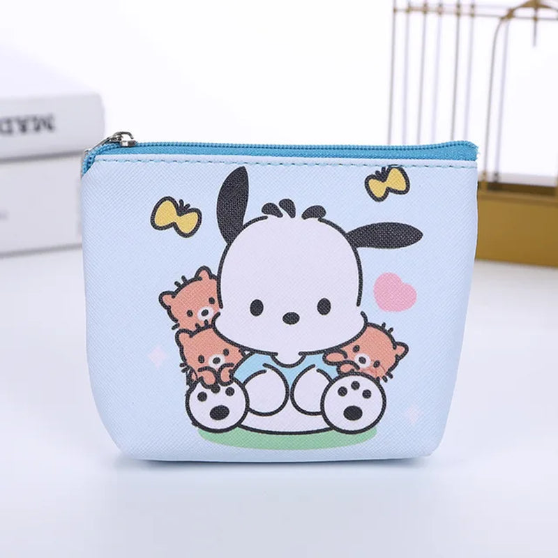 Purse Coin Purses Cartoon Printed PU Melody Cute Wallet Bag Keychains Storage Bag Sanrio Kuromi Kawaii Mini Pouch