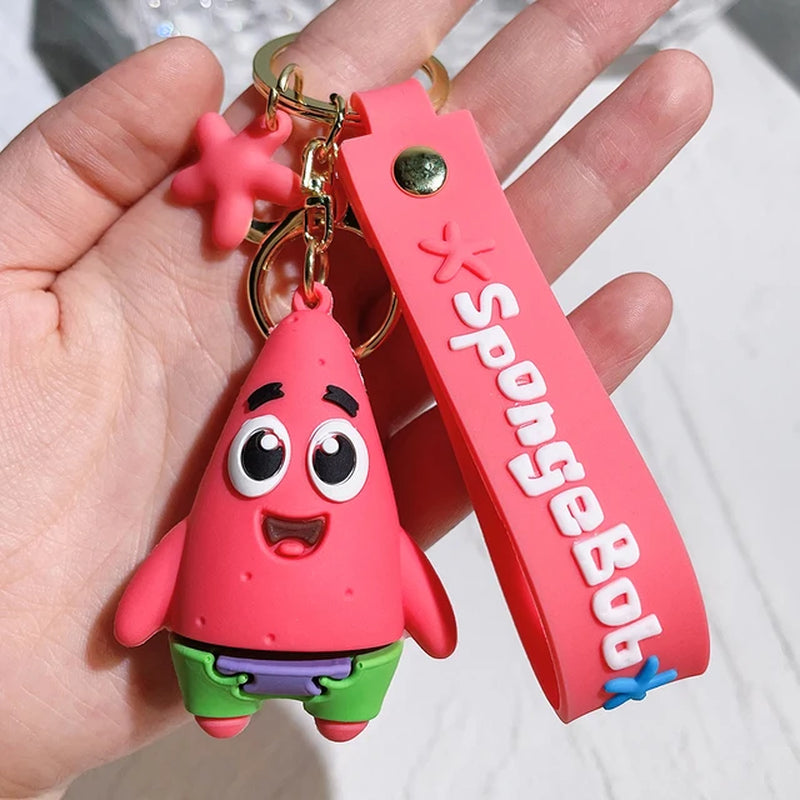 Cartoon Cute Sponge Baby Doll Pendant Car Keychain Pendant Couple Bag Keychain Accessories Wholesale