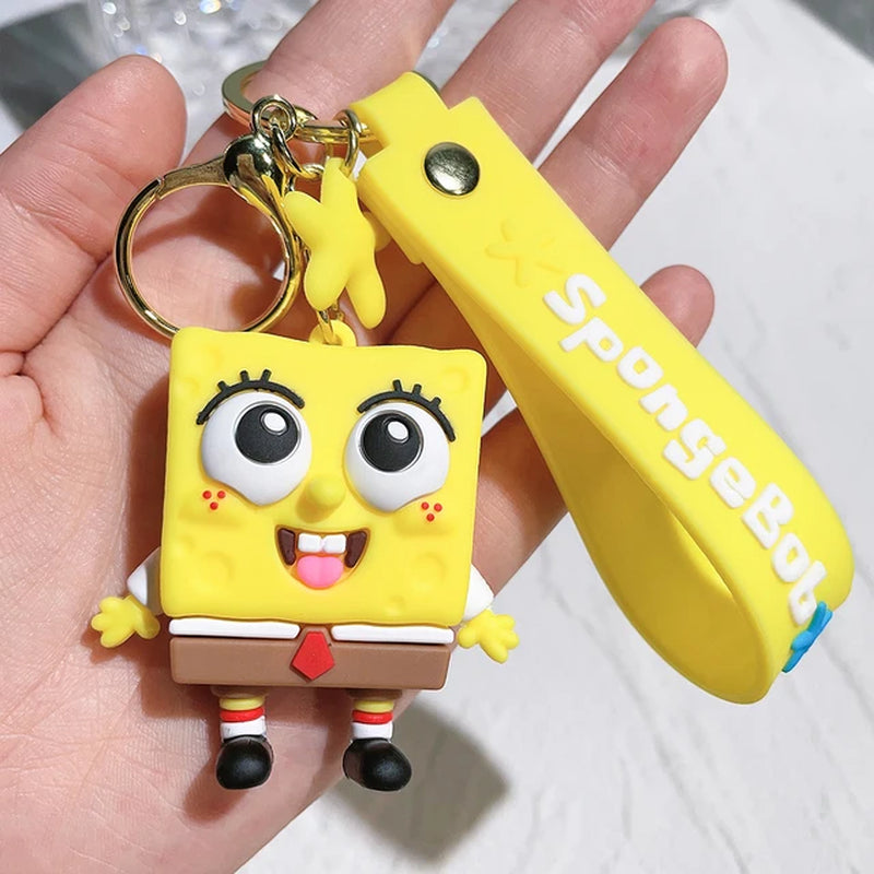 Cartoon Cute Sponge Baby Doll Pendant Car Keychain Pendant Couple Bag Keychain Accessories Wholesale