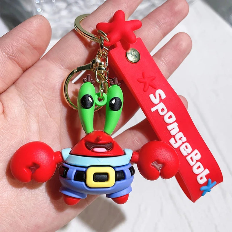 Cartoon Cute Sponge Baby Doll Pendant Car Keychain Pendant Couple Bag Keychain Accessories Wholesale